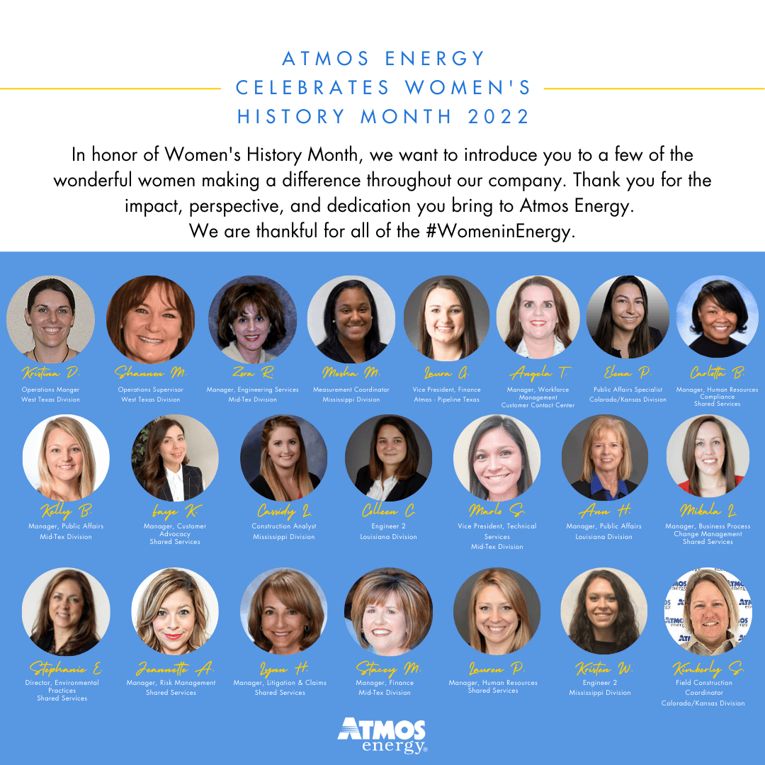 Atmos Energy Celebrates Women's History Month 2022 Atmos Energy Celebrates Women's History Month 2022