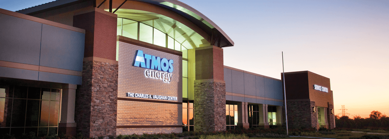 Front of the Charles K. Vaughan Center building at dusk