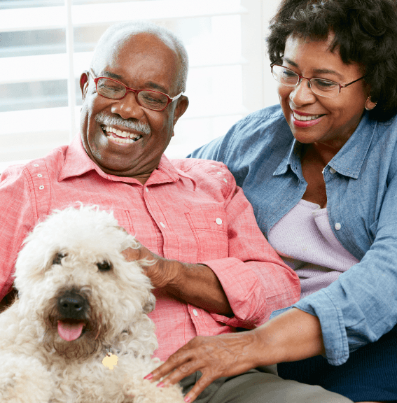 Happy Couple with Dog