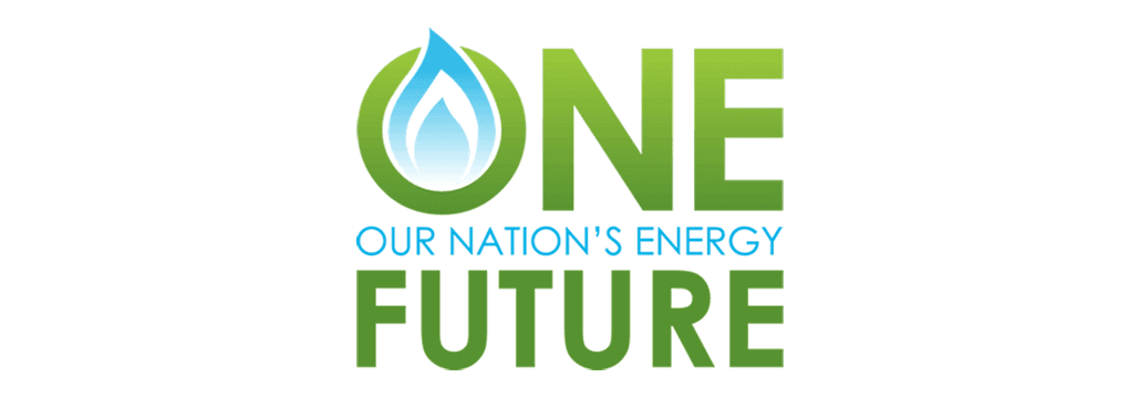 One Future green logo with blue flame logo