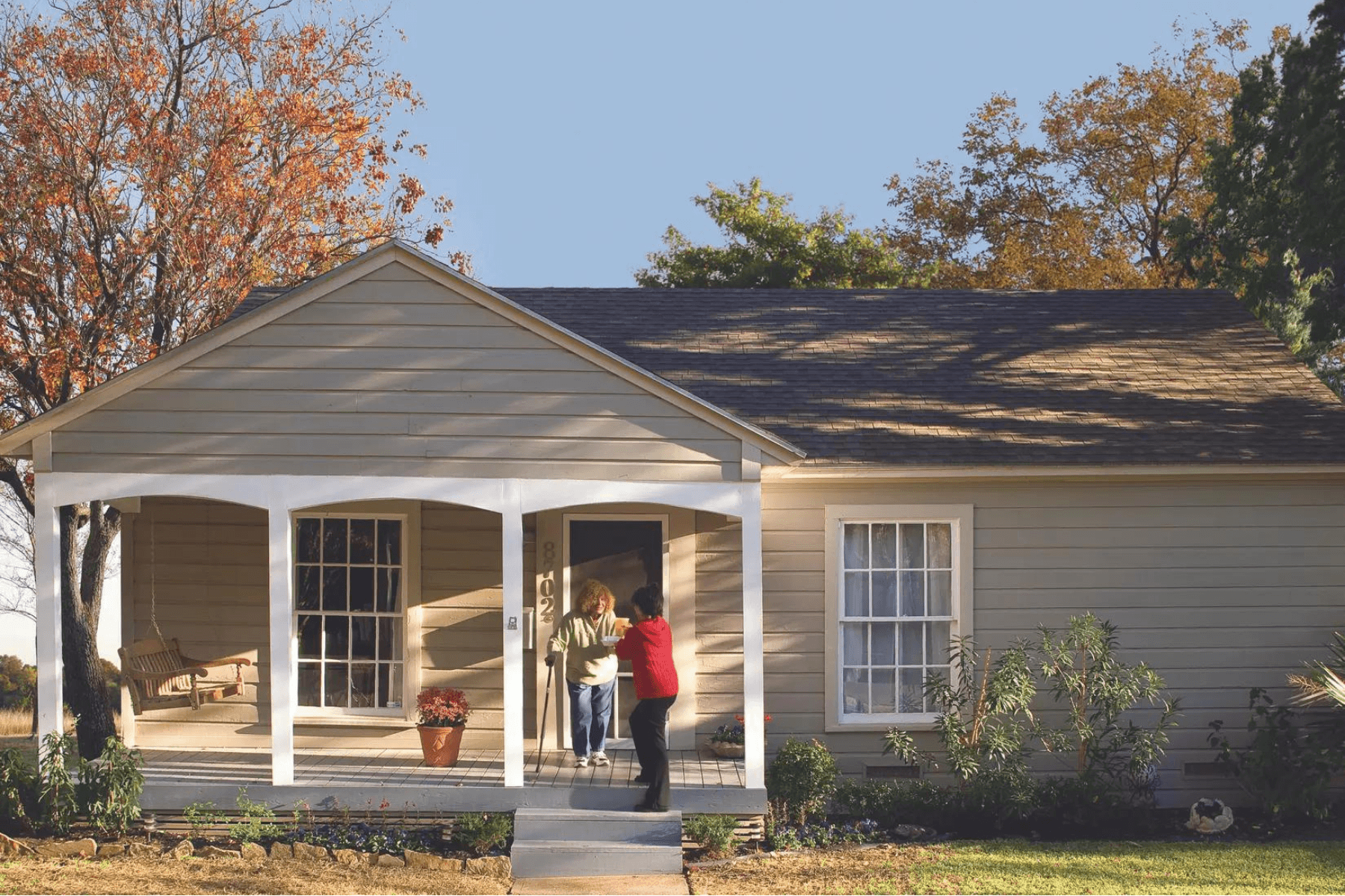 Image of resident being assisted 