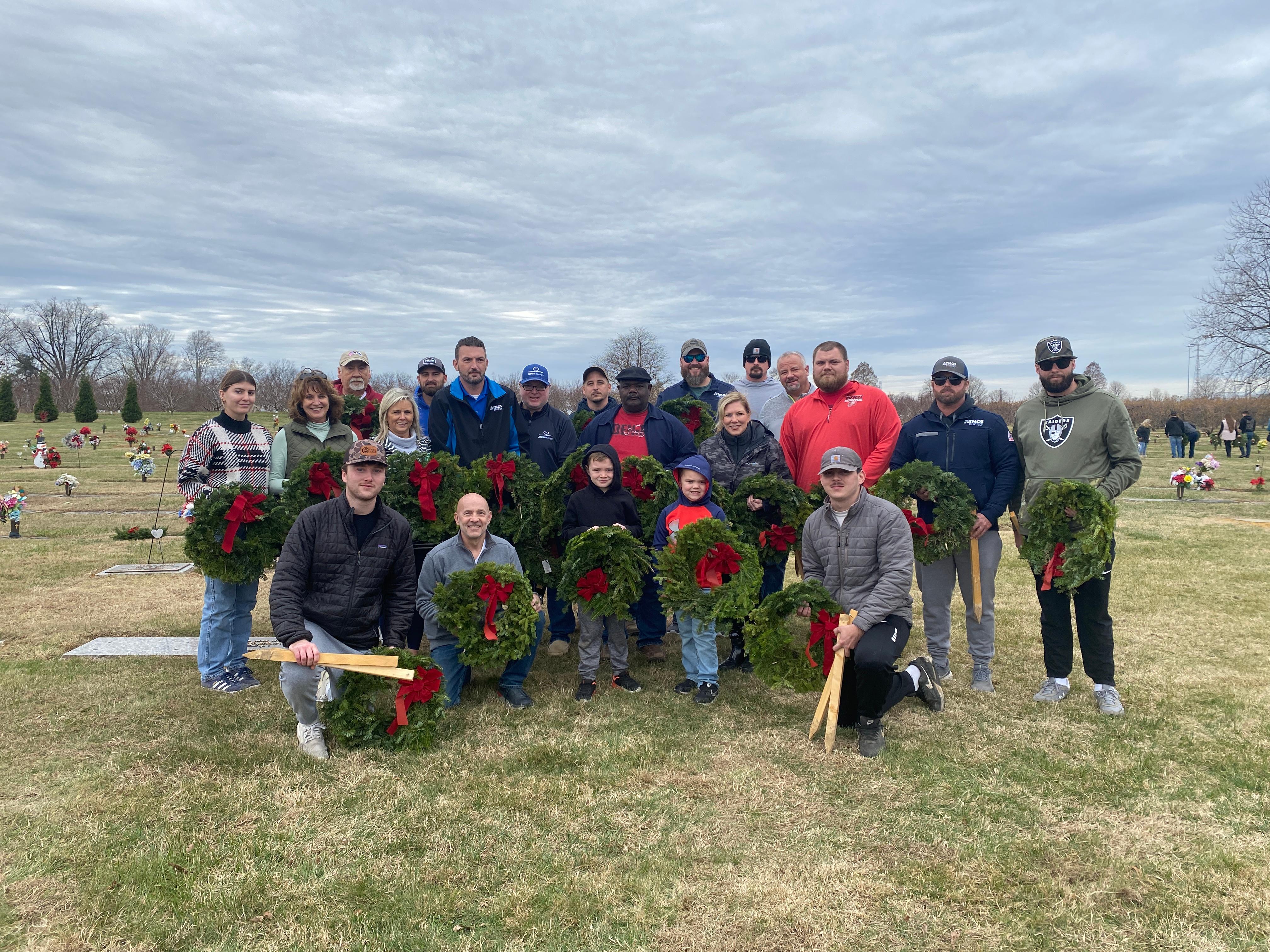 Atmos Energy employees at National Wreaths Across America Day